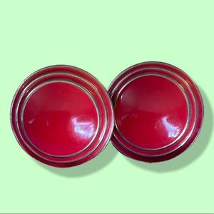 Round Red Earrings